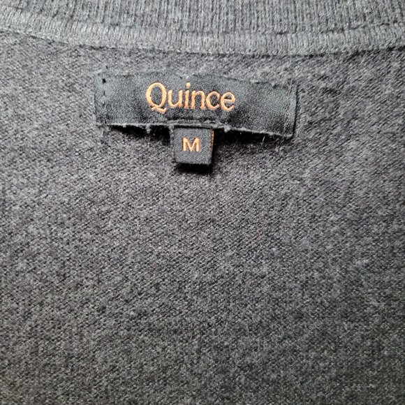Quince V neck Sweater Grey Woman's Medium 3% Cashmere - Picture 3 of 6